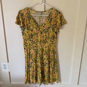 Old Navy Yellow Floral Dress